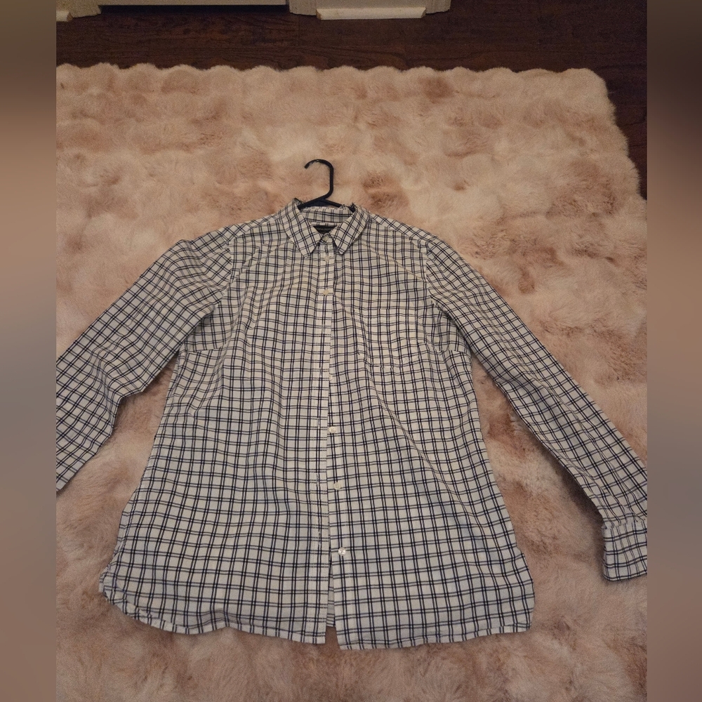Banana Republic Black and White Plaid Shirt